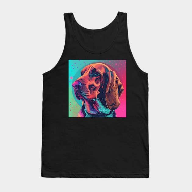 70s Bloodhound Vibes: Pastel Pup Parade Tank Top by NatashaCuteShop